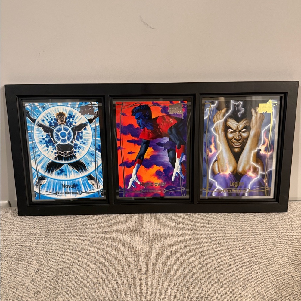 Marvel X-men XL MASTERPIECE 5x7 framed cards. Limited card